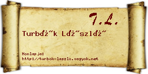 Turbók László névjegykártya