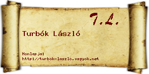 Turbók László névjegykártya